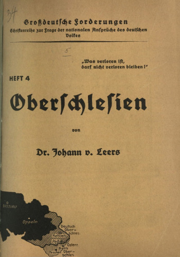 Oberschlesien. Was verloren ist, darf nicht verloren bleiben!