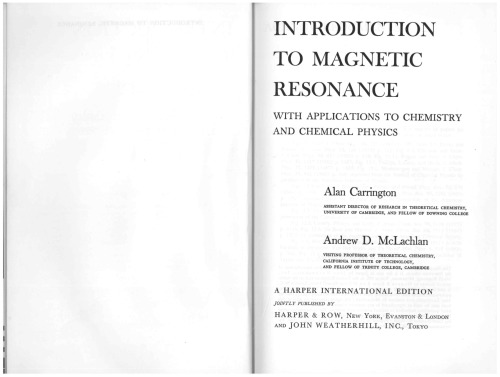 Introduction to Magnetic Resonance