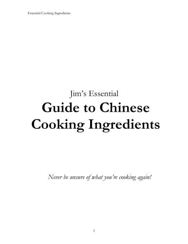 Jim's Essential Guide to Chinese Cooking Ingredients