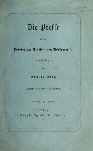 Die Presse in den Vereinigten Staaten von Nordamerika