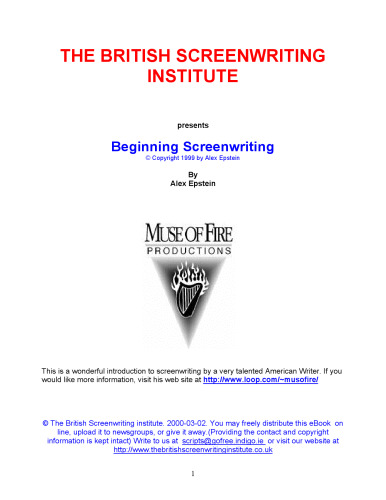 Beginning Screenwriting