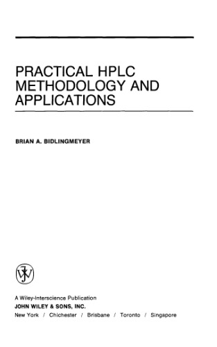 Practical HPLC Methodology and Applications