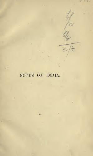 otes on the North-Western Provinces of India