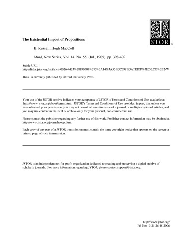 The Existential Import of Propositions