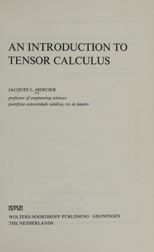 An Introduction to Tensor Calculus
