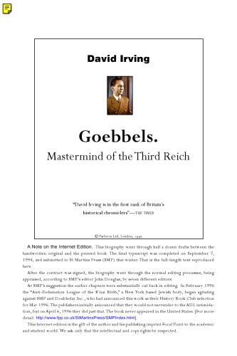 Goebbels - Mastermind Of The Third Reich Focal Point London