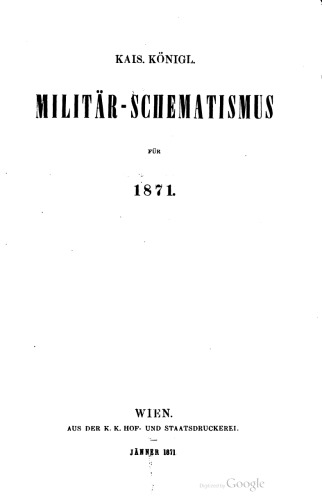 Militär-Schematismus des österreichischen Kaisertums für 1871