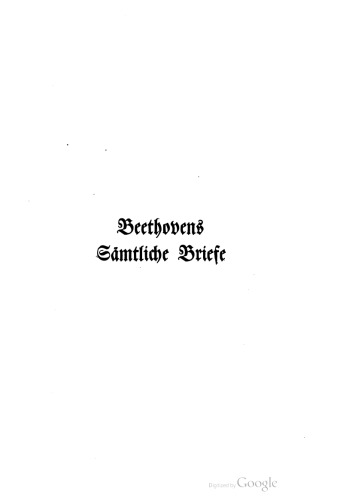 Beethovens Sämtliche Briefe