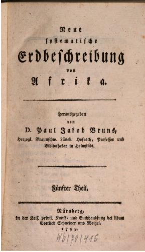 Neue systematische Erdbeschreibung von Afrika