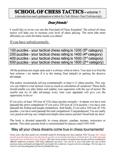 School of chess Tactics. Vol. 1
