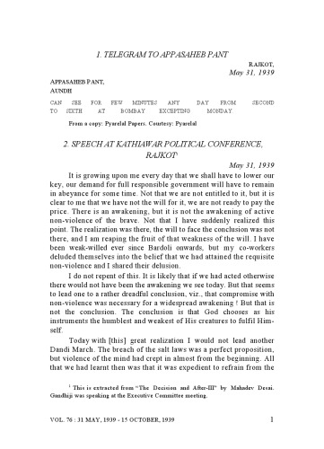 The Complete Works of Mahatma Gandhi Volume 76