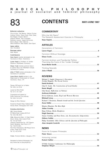 Radical Philosophy Issue: 83