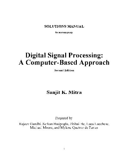 Digital Signal Processing (SOLUTIONS MANUAL)