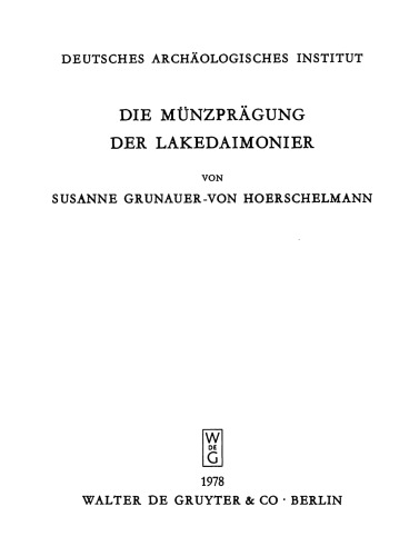 Die Münzprägung der Lakedaimonier