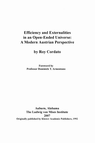 Efficiency and Externalities in an Open-ended Universe