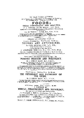 Poisons - Their Effects And Detection