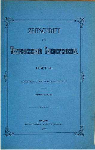 Zeitschrift des Westpreußischen Geschichtsvereins
