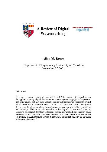 A Review of Digital Watermarking