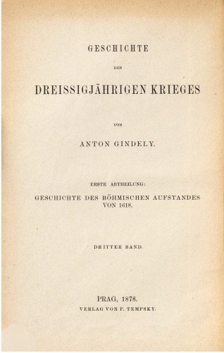 Geschichte des Böhmischen Aufstandes von 1618