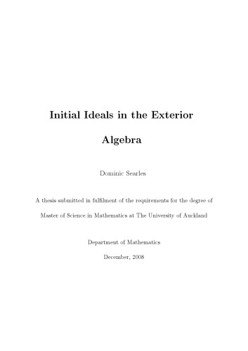 Initial Ideals in the Exterior Algebra