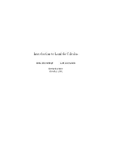 Introduction to Lambda Calculus