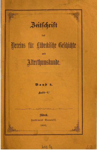 Zeitschrift des Vereins für lübeckische Geschichte und Altertumskunde