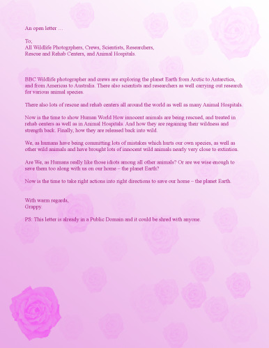 Wildlife Open Letter