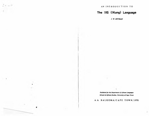 An introduction to the !Xũ (!Kung) language