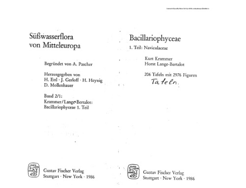 Bacillariophyceae 1 Teil: Naviculaceae