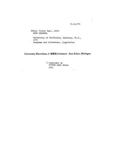 Hupa Grammar [PhD diss]
