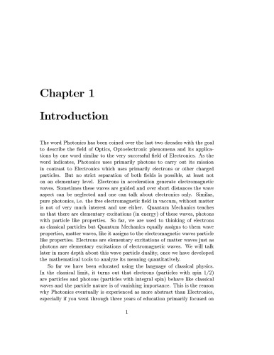 Fundamentals of Photonics: Quantum Electronics: Lecture Notes