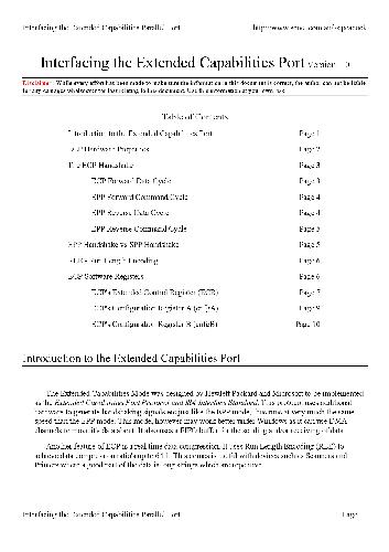 Interfacing the extended capabilities port V1.0