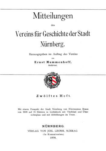 Mitteilungen des Vereins für Geschichte der Stadt Nürnberg