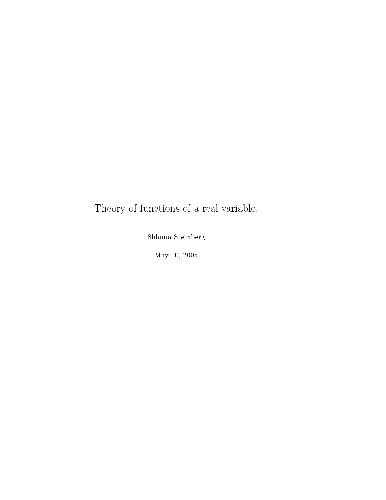 Theory of functions of a real variable