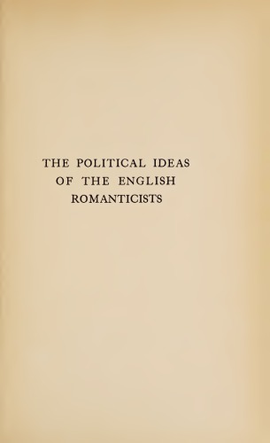 The Political Ideas of the English Romanticists