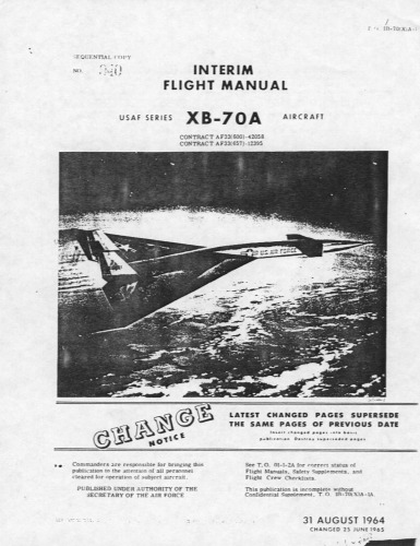 Interim Flight Manual: USAF XB-70A Series Aircraft