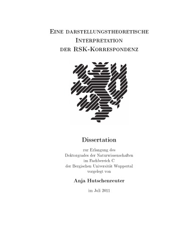 Eine darstellungstheoretische Interpretation der RSK-Korrespondenz