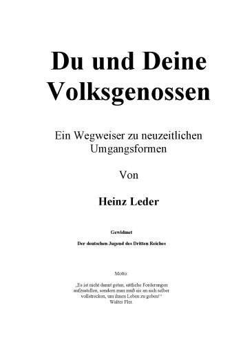 Du und Deine Volksgenossen