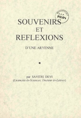 Souvenirs et réflexions d’une Aryenne