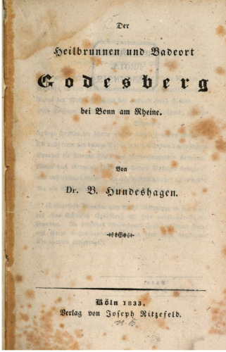 Der Heilbrunnen und Badeort Godesberg bei Bonn am Rheine