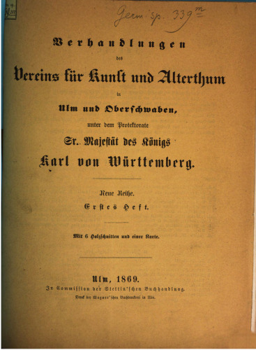Verhandlungen des Vereins für Kunst und Altertum in Ulm und Oberschwaben