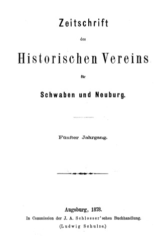 Zeitschrift des Historischen Vereins für Schwaben und Neuburg