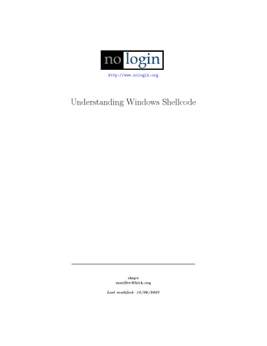 Understanding Windows Shellcode