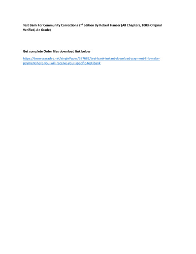 Community Corrections