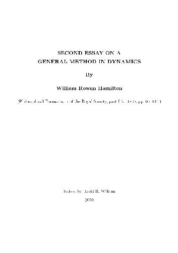 Second Essay on a General Method in Dynamics