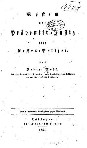System der Präventiv-Justiz oder Rechts-Polizei