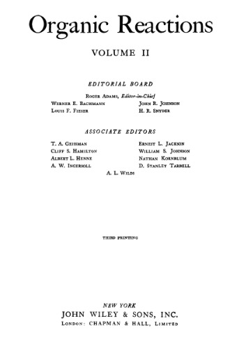 Organic Reactions vol.II