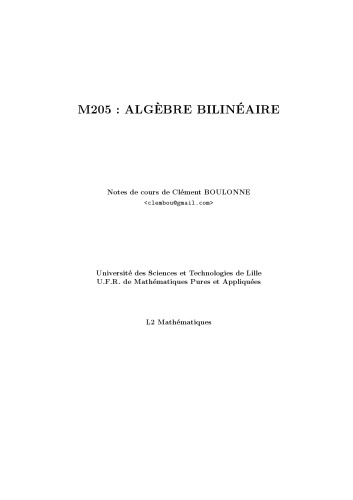 M205 : Algèbre bilinéaire