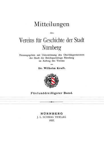 Mitteilungen des Vereins für Geschichte der Stadt Nürnberg