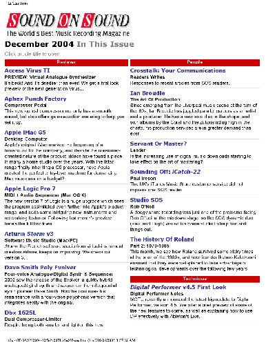 Sound on Sound (December 2004)